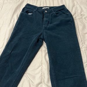 ribbed super soft mom jeans navy blue